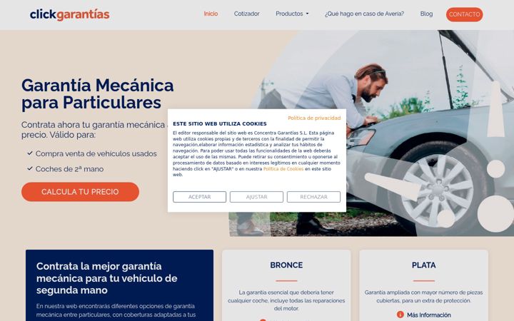 Screenshot of clickgarantias.es