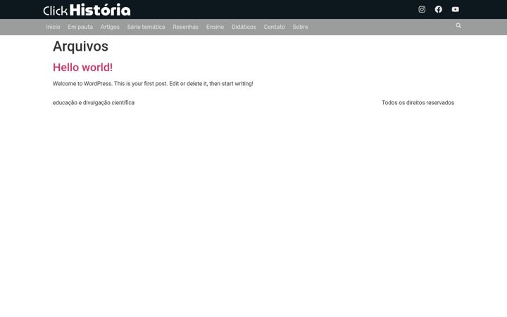 Screenshot of clickhistoria.com.br