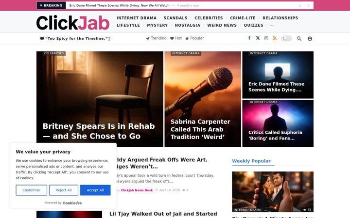 Screenshot of clickjab.com