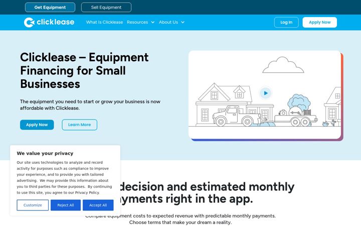 Screenshot di clicklease.com