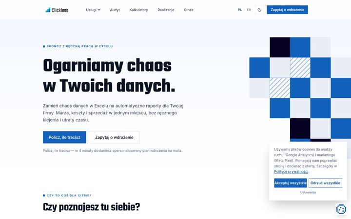Screenshot of clickless.pl