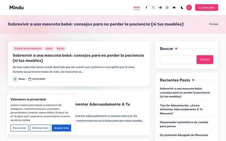 Екранна снимка на clickmascotas.es