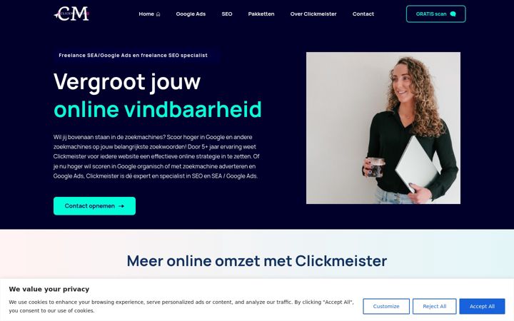 Screenshot of clickmeister.nl