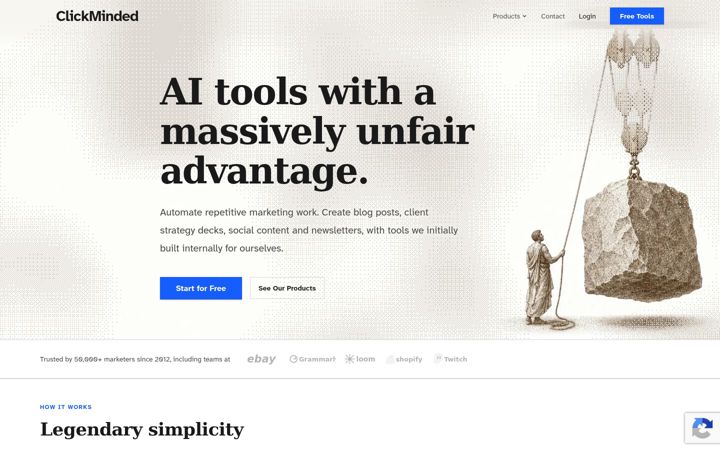 Screenshot of clickminded.com