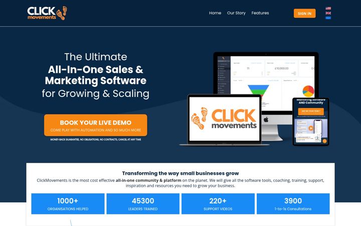 Screenshot of clickmovements.com