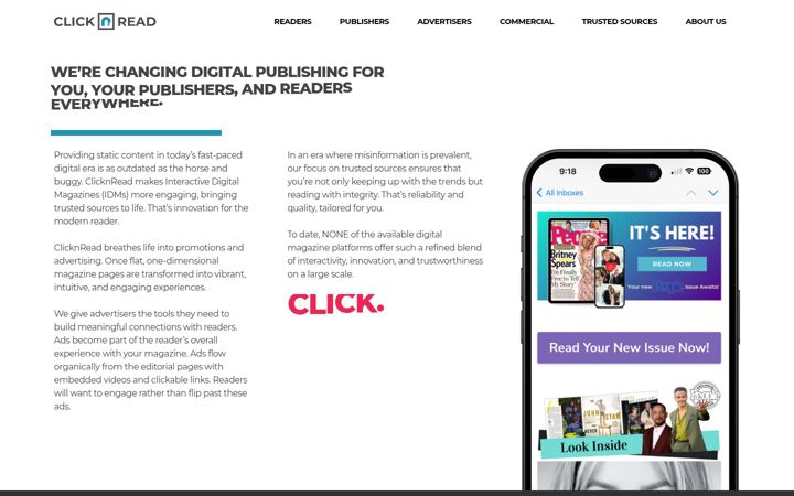 Screenshot of clicknread.com