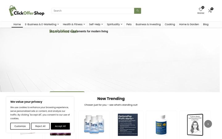Screenshot of clickoffershop.com