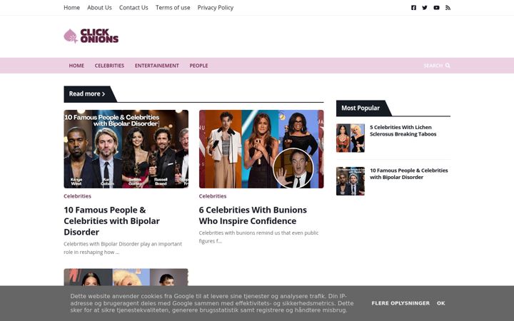 Screenshot of clickonions.com