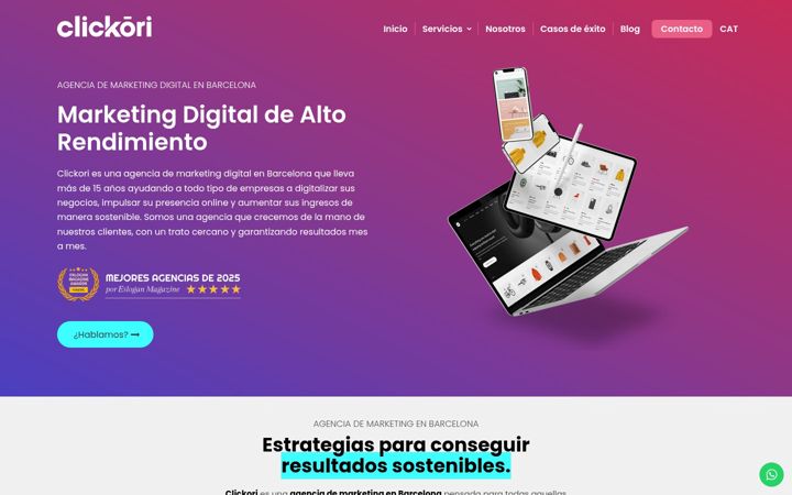 Екранна снимка на clickorimarketing.es