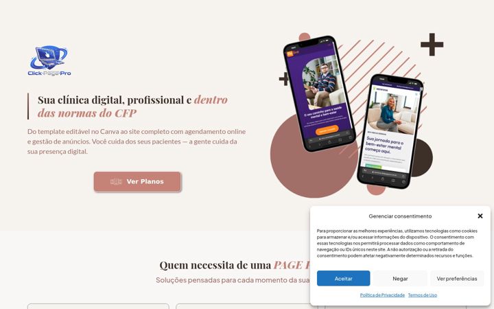 Screenshot of clickpagepro.com.br