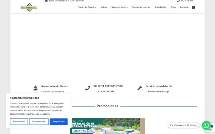 Екранна снимка на clickparquet.es