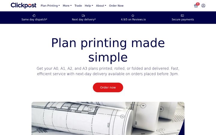 Screenshot of clickpost.co.uk