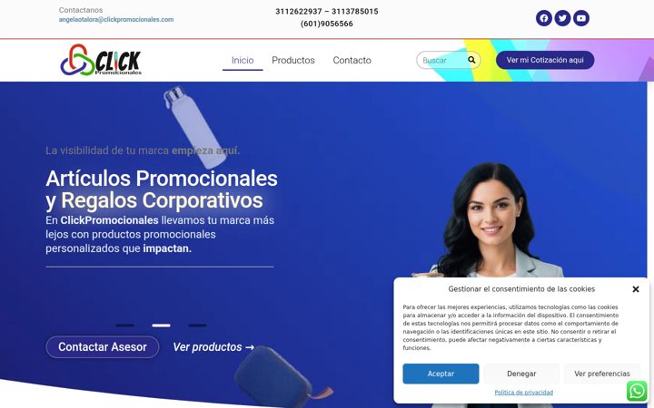 Screenshot of clickpromocionales.com