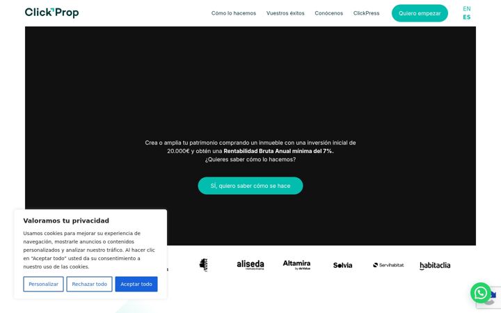 Screenshot of clickprop.com