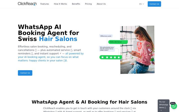 Screenshot of clickreach.ch