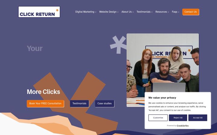 Screenshot of clickreturn.co.uk