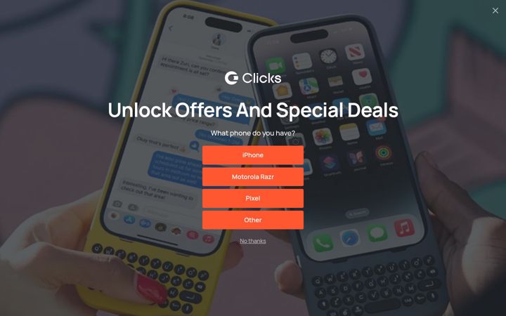 Screenshot of clicks.tech