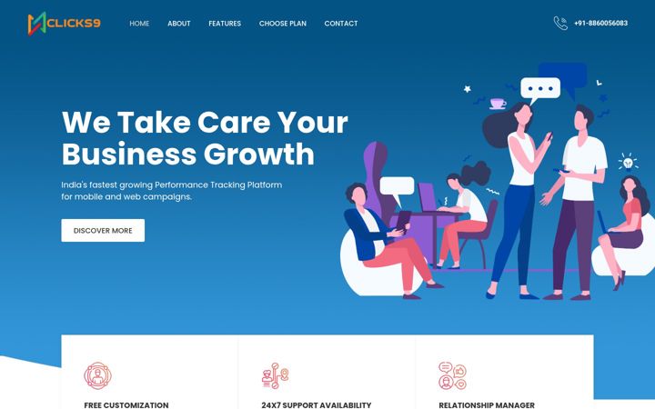 Screenshot of clicks9.com