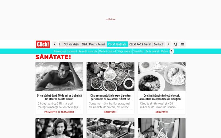 Snimka zaslona za clicksanatate.ro