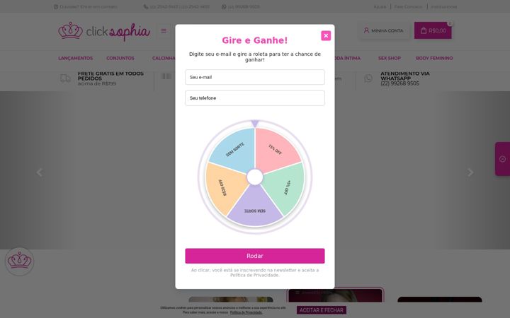 Screenshot of clicksophia.com.br