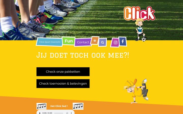 Screenshot van clicksport.nl