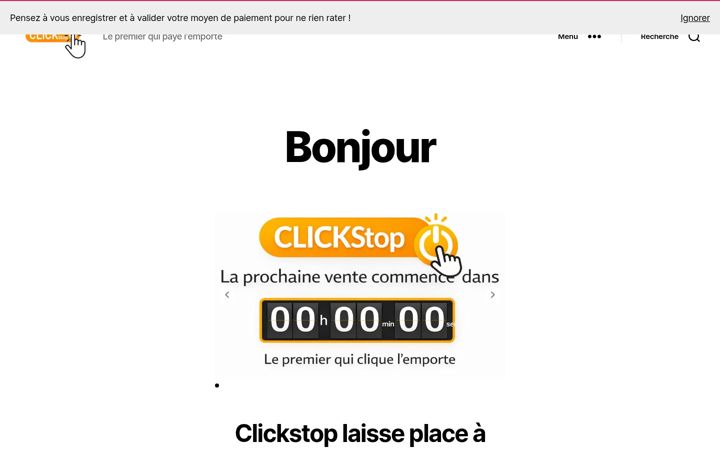 Screenshot of clickstop.fr