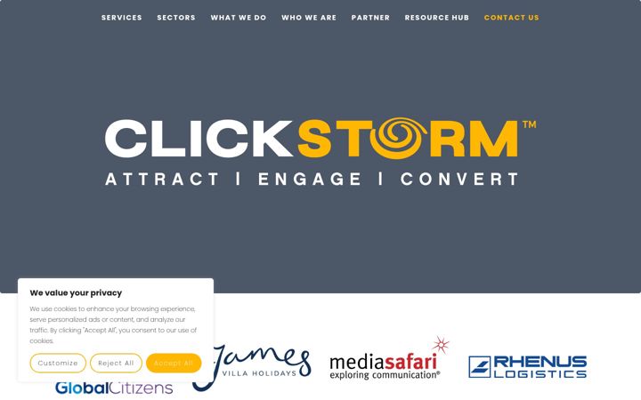 Captura de pantalla de clickstorm.co.uk