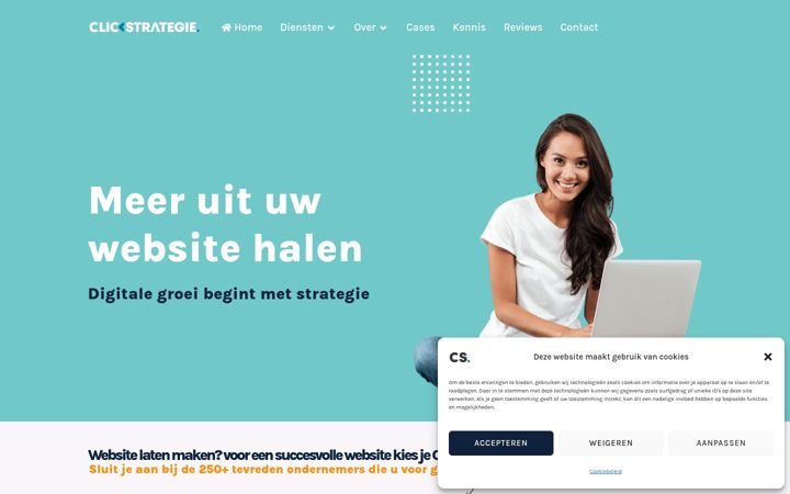 Screenshot van clickstrategie.nl