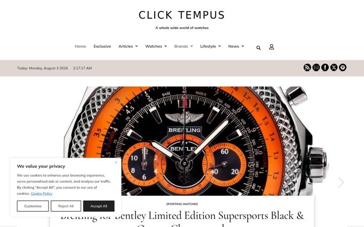 Captura de pantalla de clicktempus.co.uk