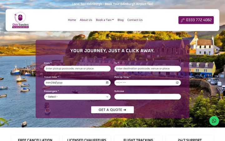 Screenshot of clicktransfers.co.uk