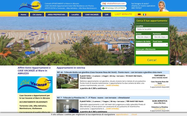 Snímek obrazovky clickvacanze.com
