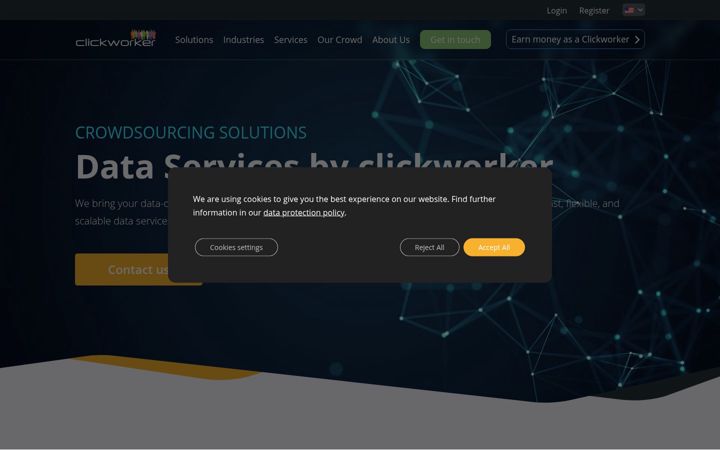 Screenshot of clickworker.com