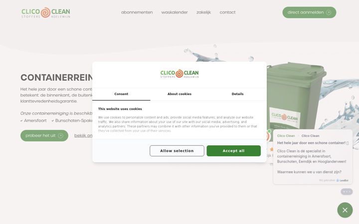 Snímek obrazovky clico-clean.nl