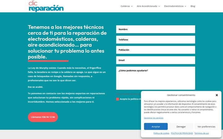 Screenshot of clicreparacion.com