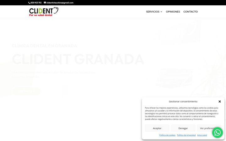Екранна снимка на clidentgranada.es