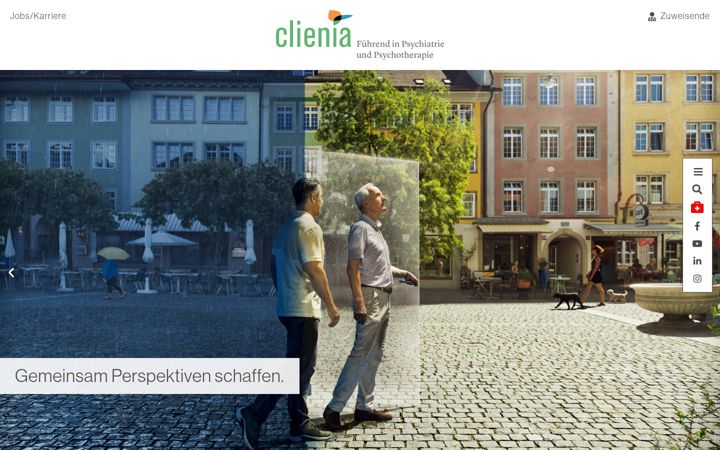 Screenshot of clienia.ch