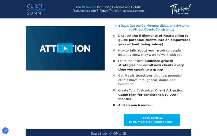 Screenshot of clientattractionsummit.com