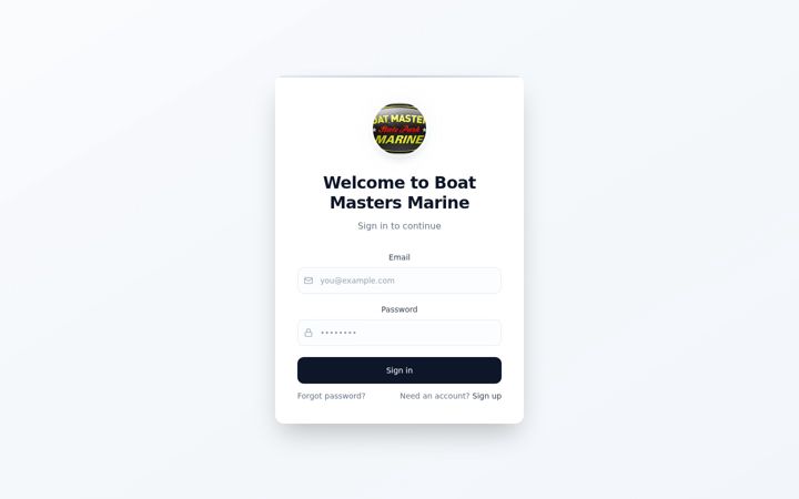 Screenshot of clientboatmastersmarine.com