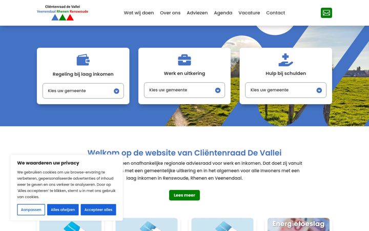Ekrano kopija clientenraad-devallei.nl