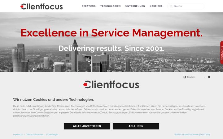 Screenshot of clientfocus-experten.de
