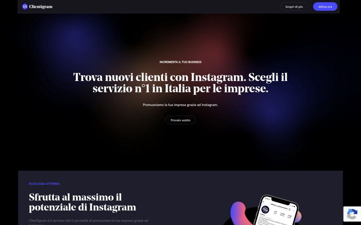 Screenshot of clientigram.it