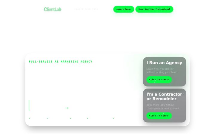 Snímek obrazovky clientlab.io