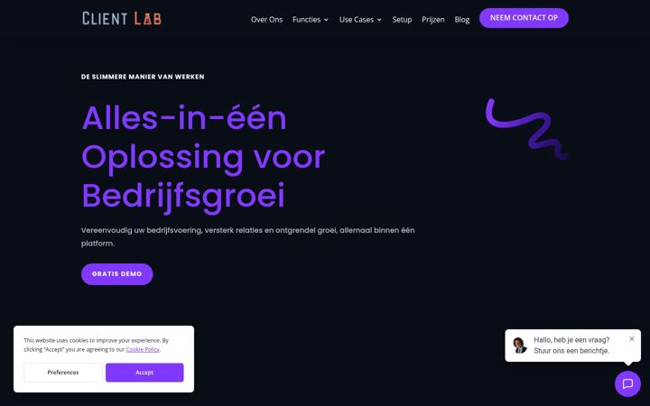 Screenshot of clientlab.nl
