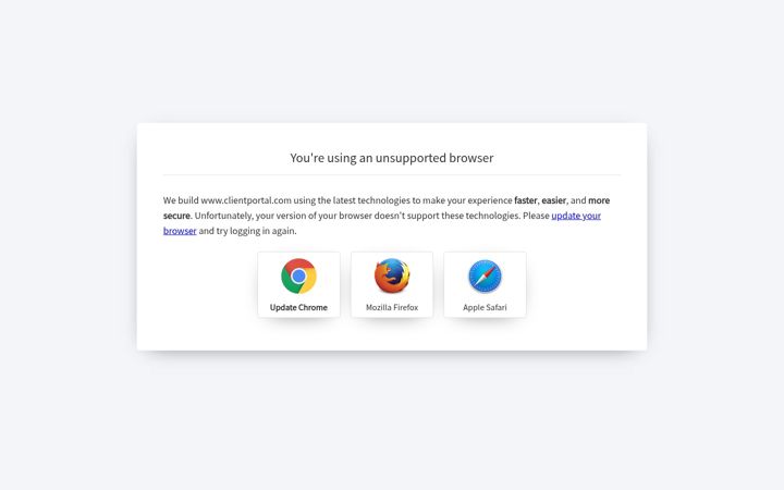 Screenshot of clientportal.com