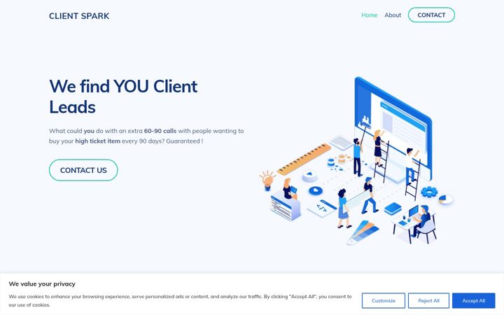 Screenshot of clientspark.co.uk