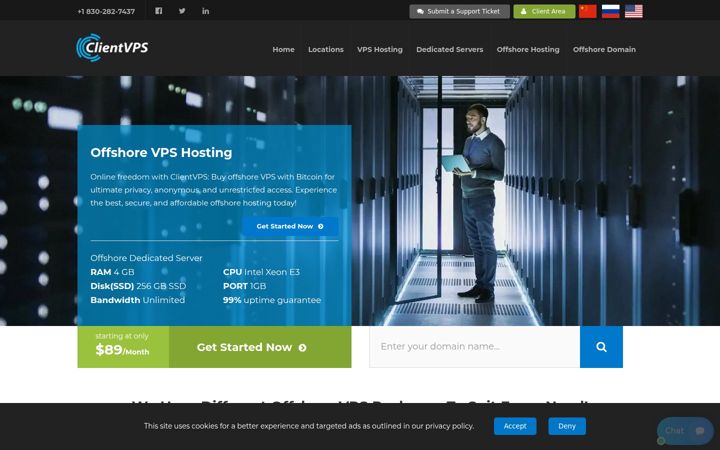 Screenshot of clientvps.com