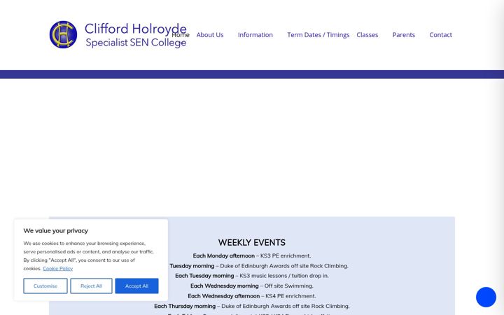 Screenshot of clifford-holroyde.co.uk