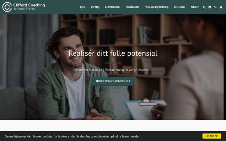 Ekrano kopija cliffordcoaching.no