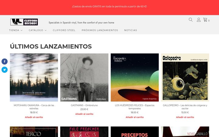 Screenshot of cliffordrecords.es