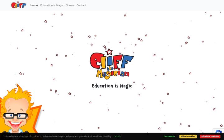Screenshot of cliffthemagician.com